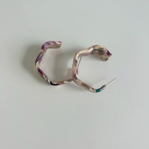 Multicolor Swirl Hoop Earrings